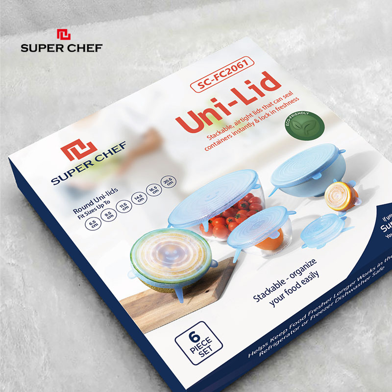 Bộ Nắp Silicon Super Chef Thay Thế Màng Bọc Thực Phẩm Siêu Tiện Lợi