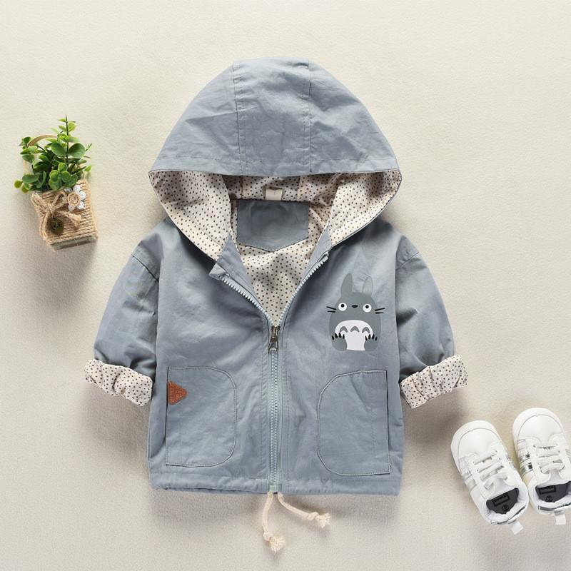 Sơ Sinh Bé Trai Quần Áo Bé Gái Mùa Xuân, Mùa Thu Áo Khoác Trẻ Em Áo Gió Hoạt Hình Dễ Thương Totoro Hoodie Bé Áo Khoác Trẻ Em Áo Khoác Ngoài 1-4Y