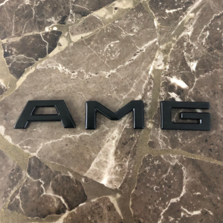 Tem Decal logo 3D hợp kim inox chữ nổi dùng cho xe AMG dán xe đuôi ô tô