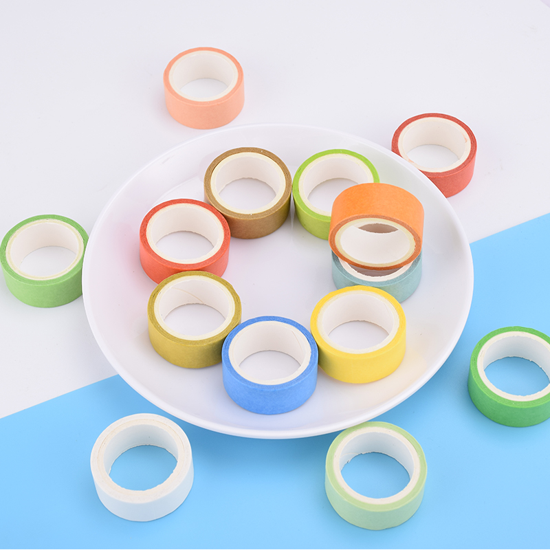 Combo 3 Cuộn Băng Keo Trang Trí Washi Tape Rainbow Màu Ngẫu Nhiên Khác Nhau 3.5cm x 1.5cm - Giao Ngẫu Nhiên Theo Nhóm Màu