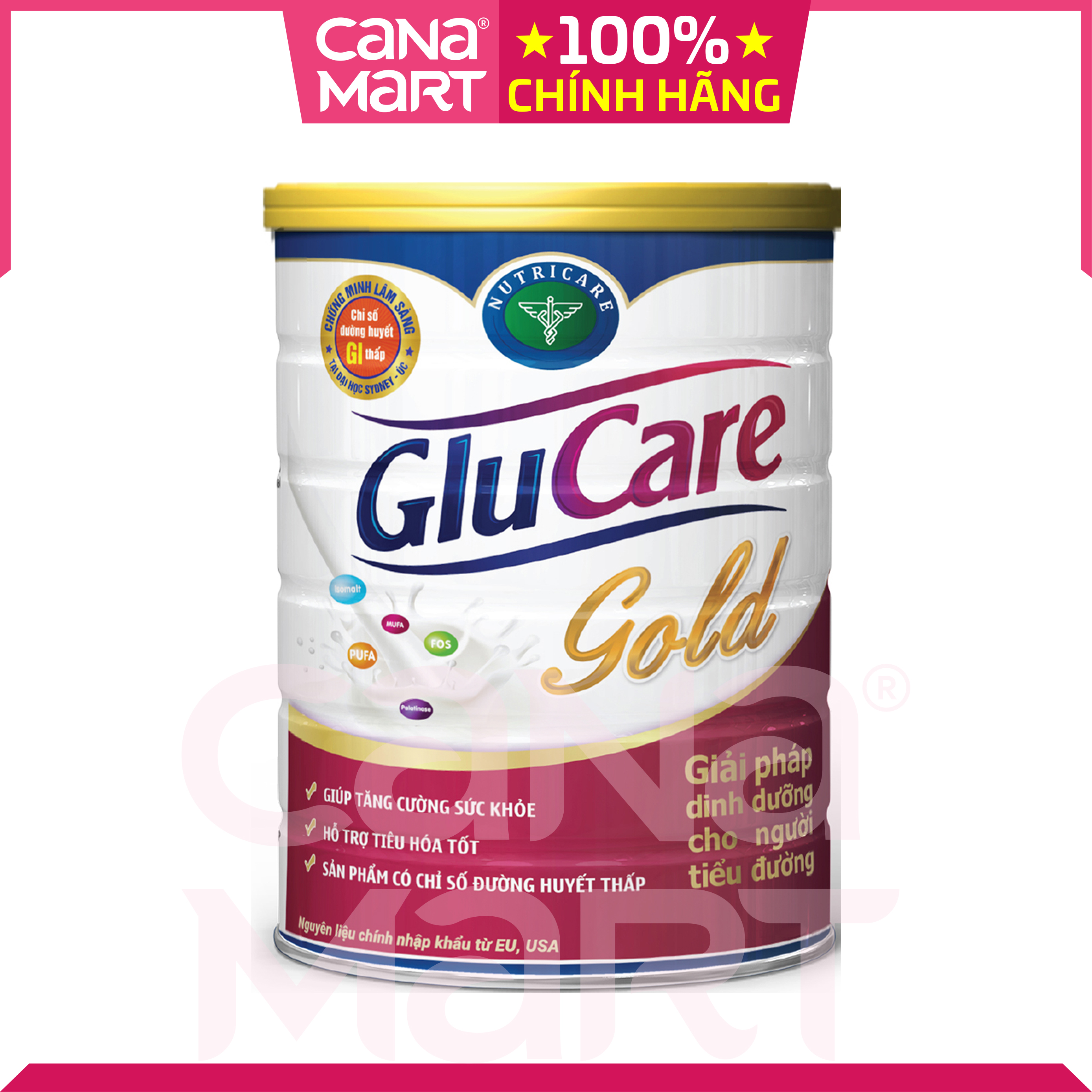 Sữa bột tốt Nutricare Glucare Gold tốt cho người tiểu đường, phụ nữ tiểu đường thai kỳ (850g)