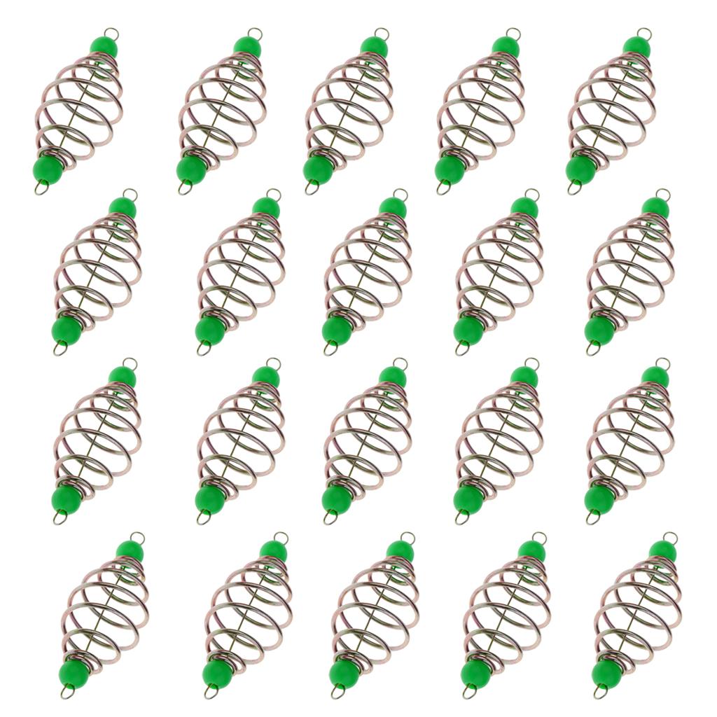 20pcs Spring/Coil Inline Fishing Feeders, Baits Cage Carp Fishing Tackle S