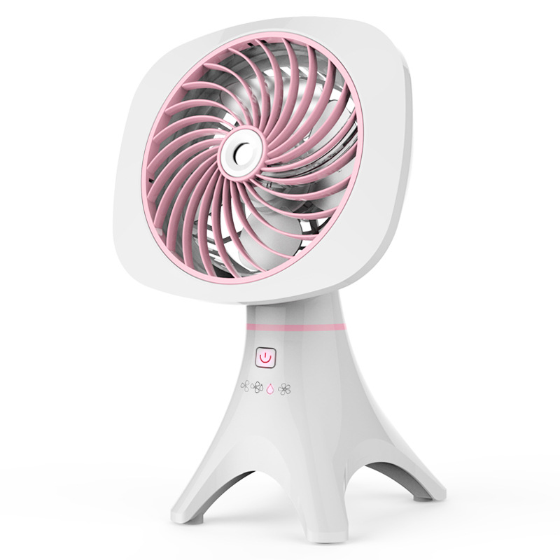 Quạt Phun Sương Mini, Quạt Tích Điện Để Bàn 4 Chân Vững Chãi, Quạt Điện Kiểu Dáng Độc Lạ Siêu Đẹp - Hàng Nhập Khẩu