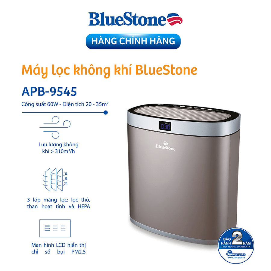 Máy Lọc Không Khí BlueStone APB-9545 (Diện tích sử dung 35m2 - 60W) - Hàng Chính Hãng