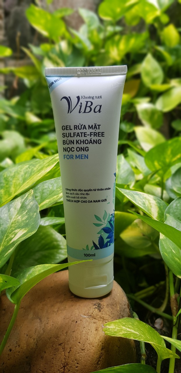  Gel Rửa Mặt Sulfate-Free Viba Bùn Khoáng Nọc Ong For Men - 100ml