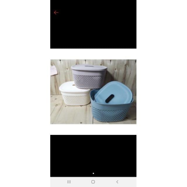 Rổ đựng đồ có nắp phong cách Hàn quốc cao cấp