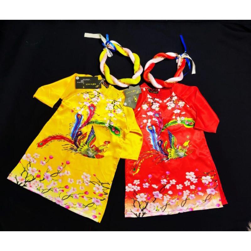 Áo dài bé gái Phượng Hoàng