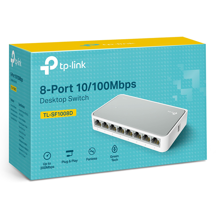 Bộ Chia Tín Hiệu Để Bàn 8 Cổng 10/100Mbps TP-Link TL-SF1008D - Hàng Chính Hãng