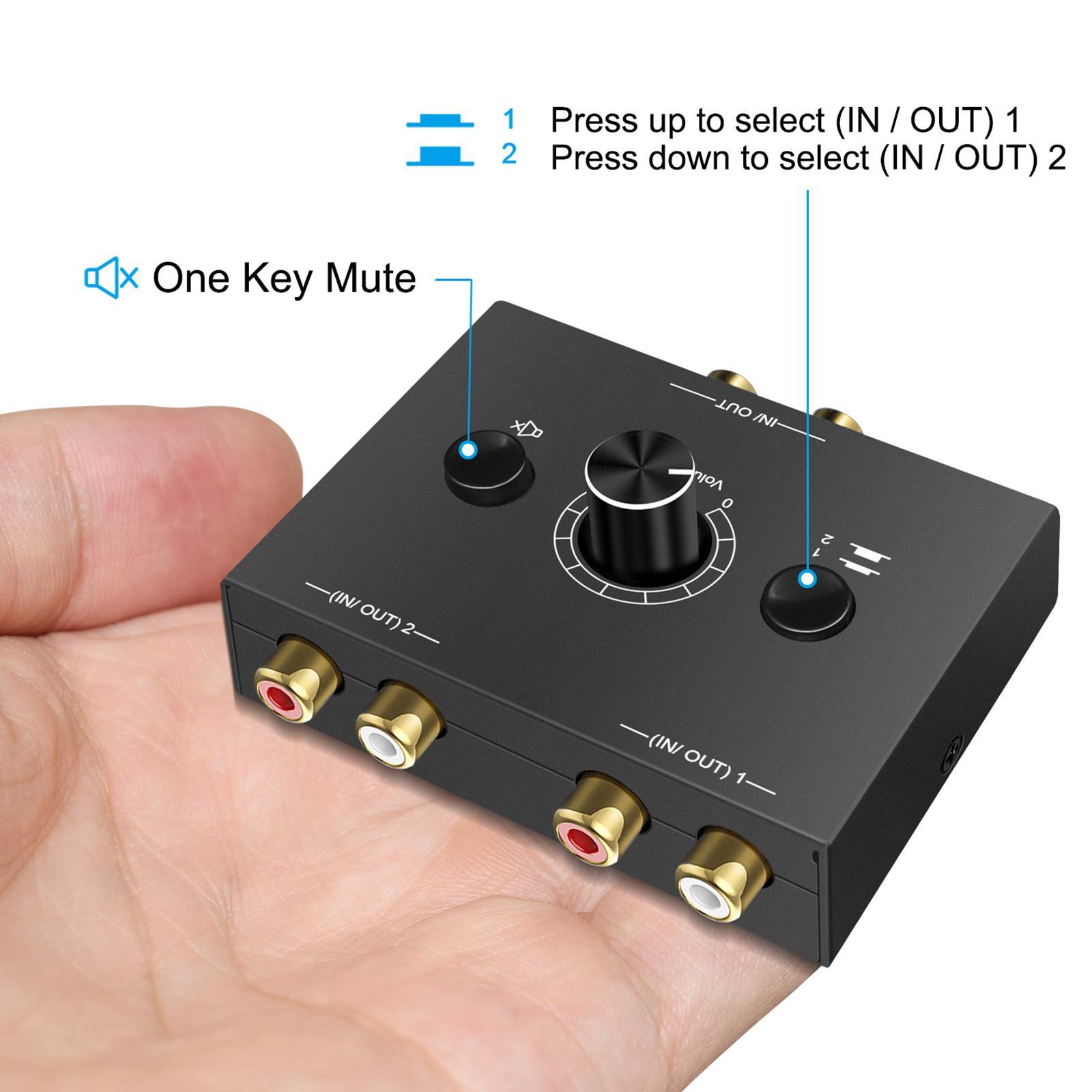 L / R Stereo Audio Bi-Directional Switcher for Computer Home Earphone Amp
