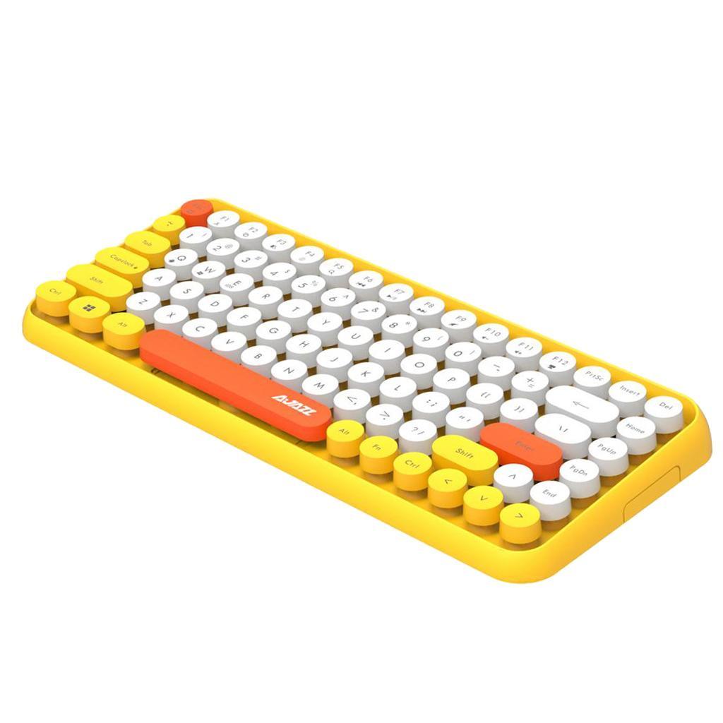 84 Key Wireless Bluetooth Lightless Keyboard for PC Laptop Tablet Yellow