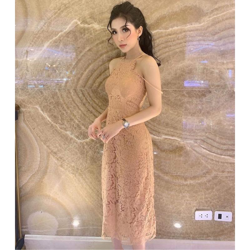 CM - ĐẦM REN CỔ YẾM CAO CẤP