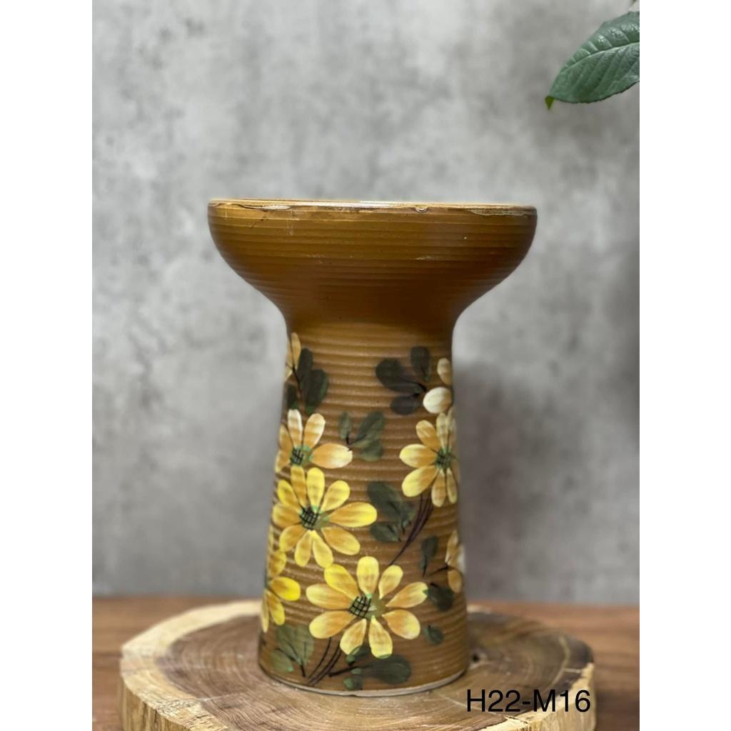 Bình gốm cắm hoa decor, bình gốm vuốt tay Bát Tràng Gốm Nghệ Nhân