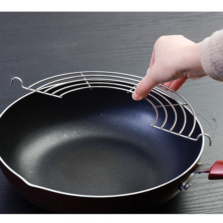 Vỉ Gác Chảo Rán Inox Cao Cấp , VỈ Gác Đồ Chiên Ráo Dầu Tiện Lợi - PucaMart