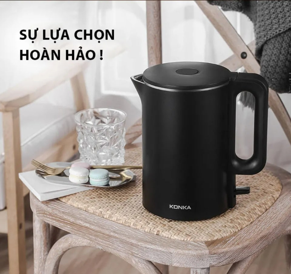 Ấm siêu tốc KONKA KEK-KM18 (1,8l) đun nước nhanh tự ngắt khi sôi - Hàng nhập khẩu