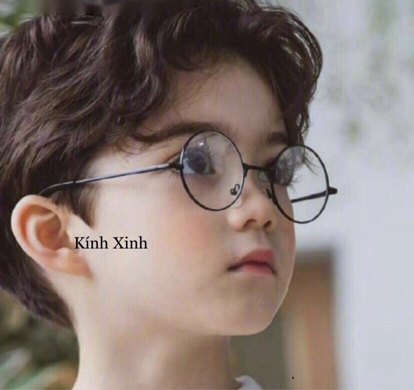 Gọng Kính Trẻ em Mắt Tròn Gọng Kim Loại Siêu Cute Cho Bé