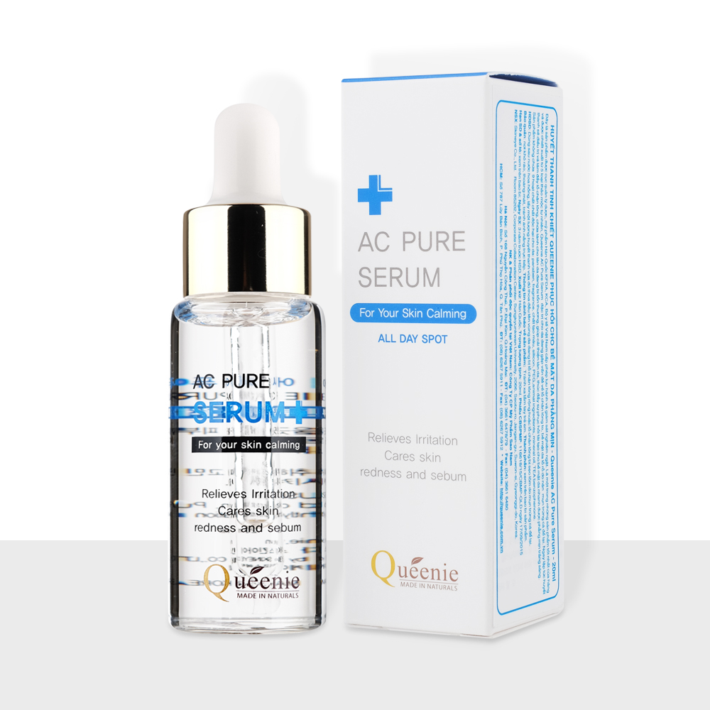 TINH CHẤT DƯỠNG,TÁI TẠO, PHỤC HỒI BỀ MẶT DA PHẲNG MỊN AC PURE SERUM QUEENIE 20ML - MỸ PHẨM HÀN QUỐC