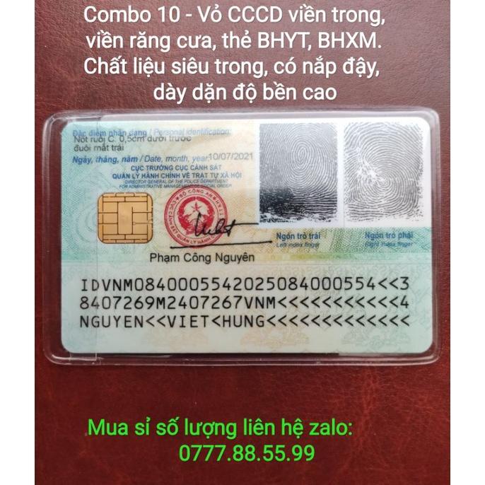 Vỏ thẻ căn cước công dân, vỏ bọc bằng lái xe Pet, vỏ BHXM-BHYT Nhựa PvC Siêu Trong Suốt, Siêu Dẻo Có Nắp