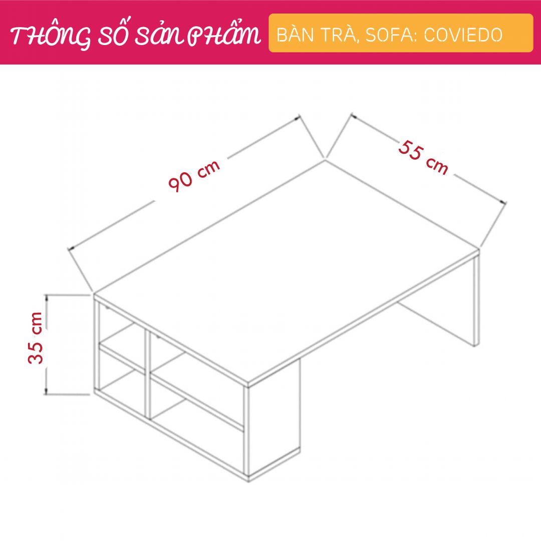 Bàn trà bàn sofa thiết kế hiện đại tiện dụng SMLIFE Coviedo