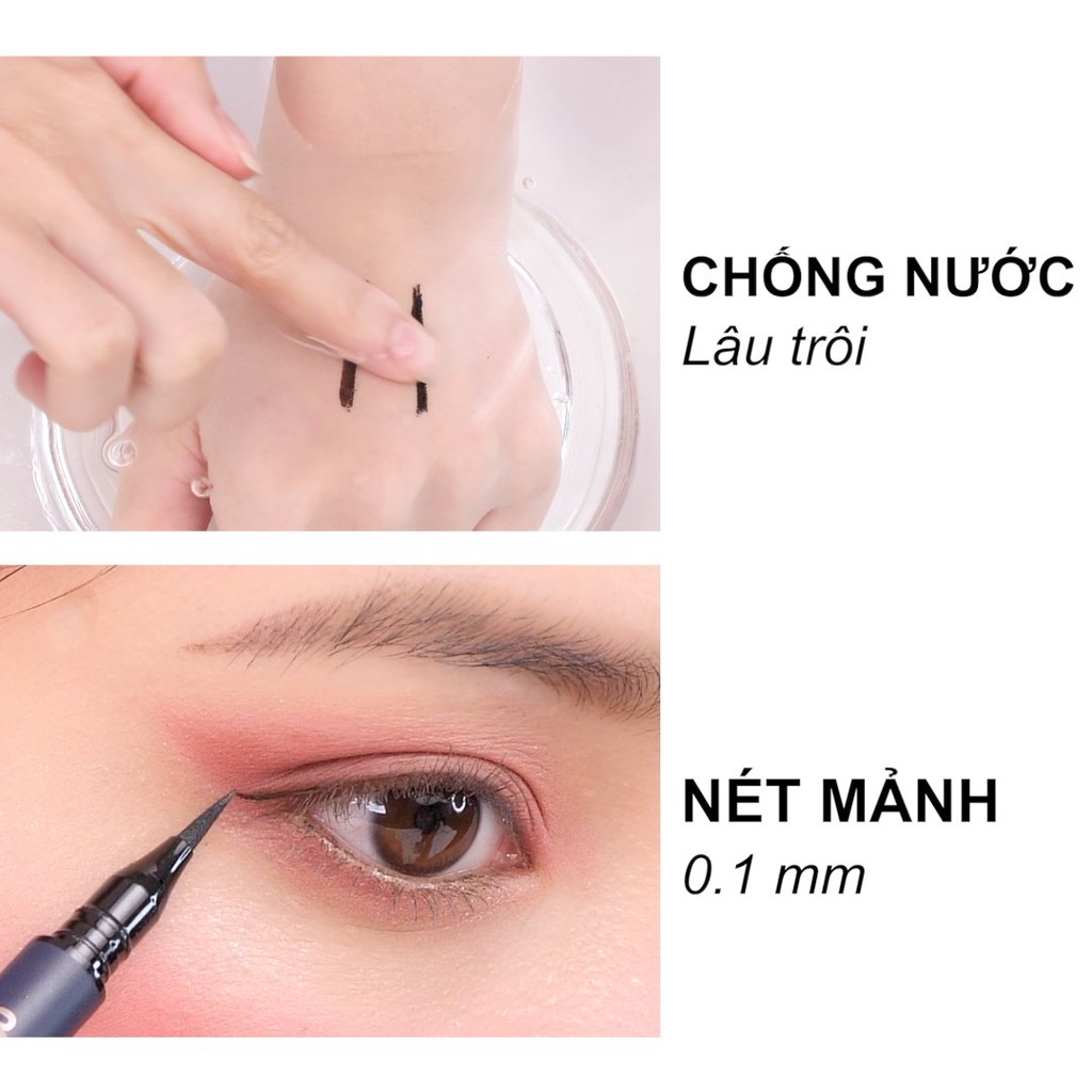 Bút Kẻ Mắt Nước Siêu Lì Sắc Mảnh Vacosi Pro Waterproof Eyeliner Pen 5ml