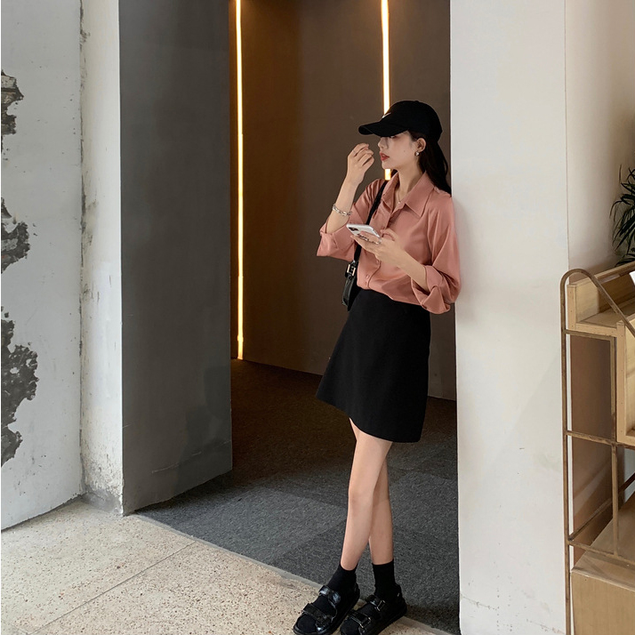 Áo Sơ Mi Công Sở Nữ Trơn Vải Lanh - Lụa Dài Tay Phong Cách Hàn Quốc Sang Trọng JD41