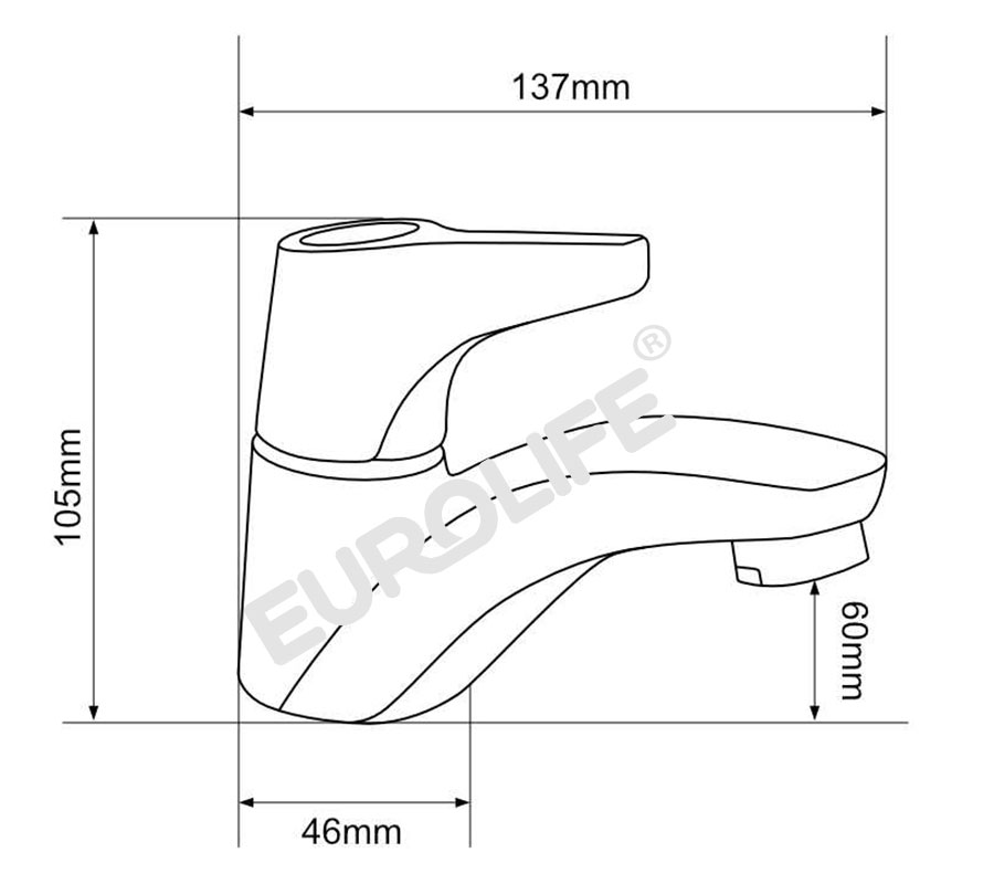 Vòi Lavabo lạnh Eurolife EL-114 (Trắng bạc)