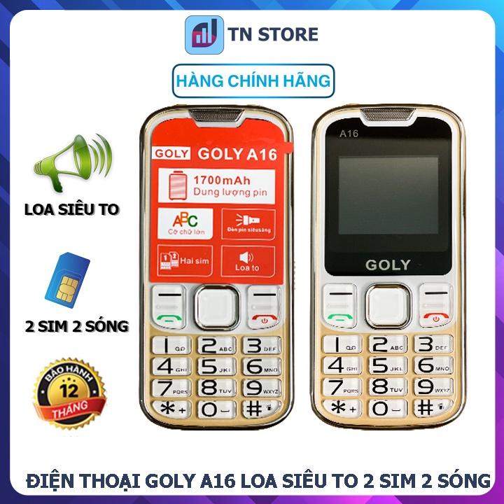 Điện Thoại Người Già GOLY A16 - 2 Sim 2 Sóng - Phím To, Loa Khủng, Cỡ Chữ Lớn, Đèn Pin Siêu Sáng