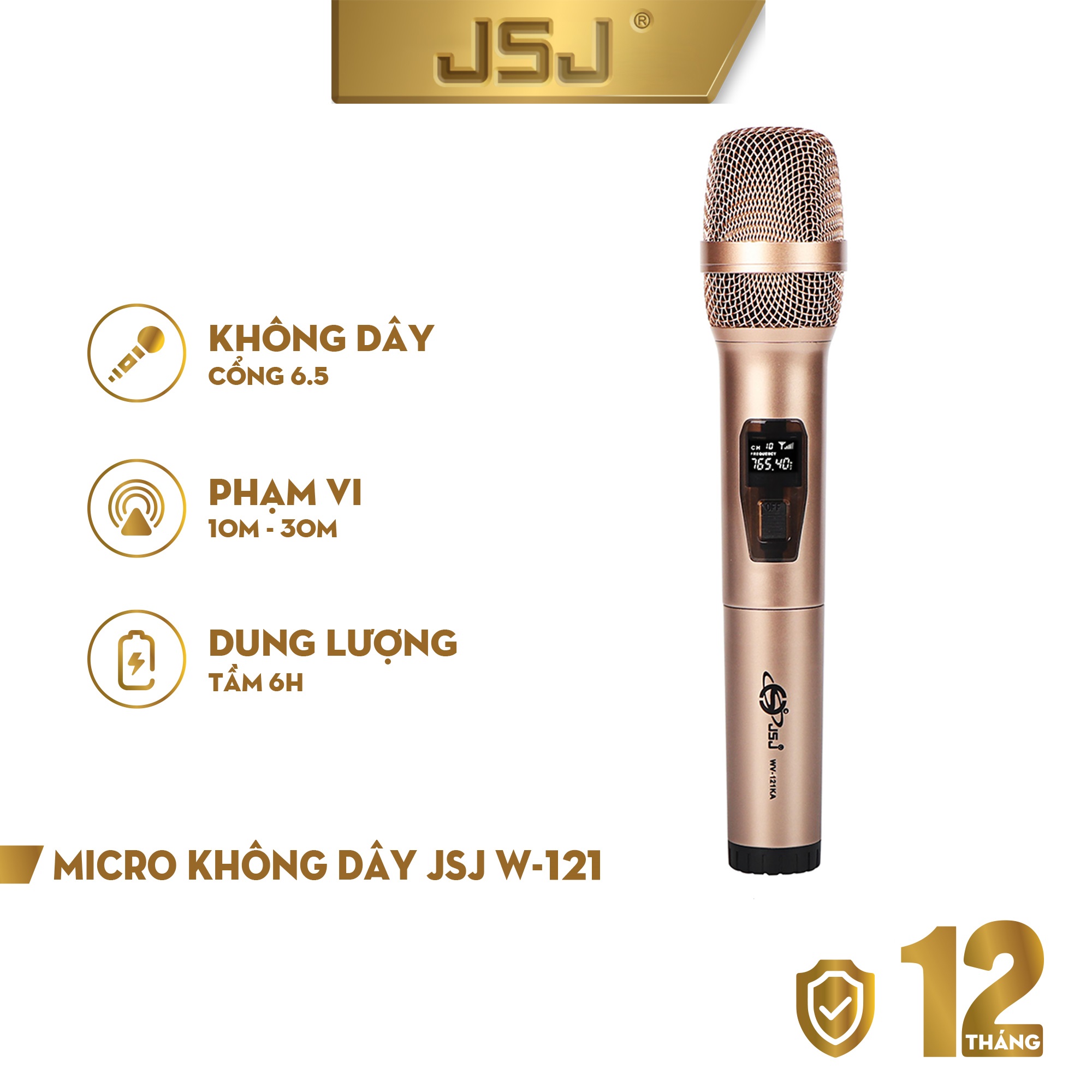 Micro karaoke không dây cao cấp JSJ-W121 Hàng Chính Hãng