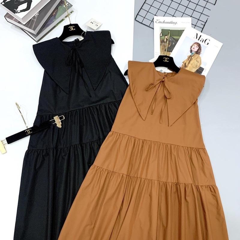 Váy suông sát nách cổ sen