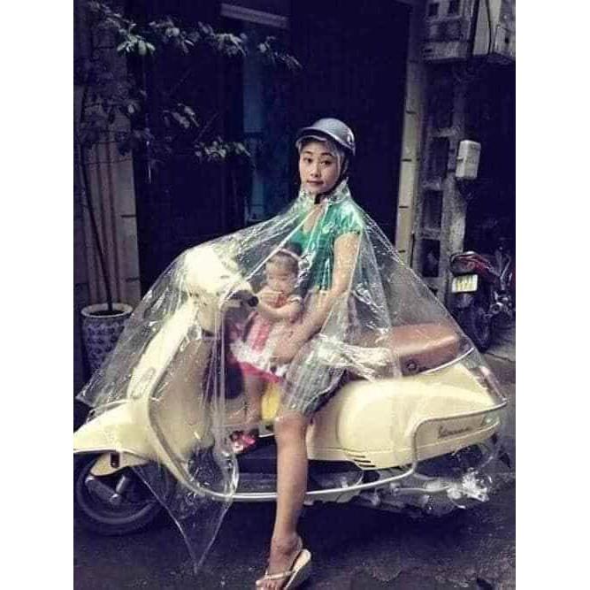 Áo mưa trong suốt 1 đầu loại dày