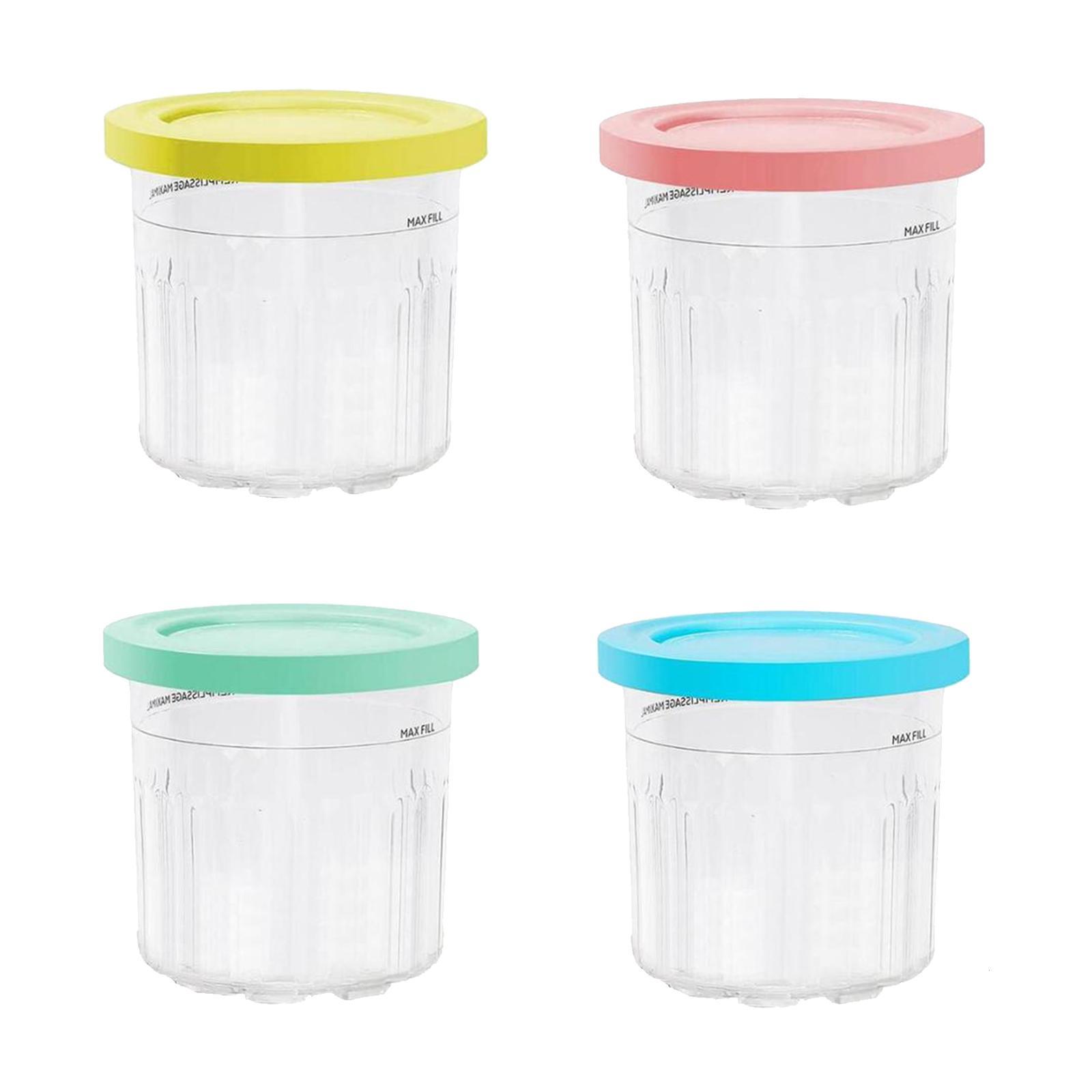 4Pcs Dessert Container Leakproof Ice Cream Pint Cup for Soup Ice Cream Maker