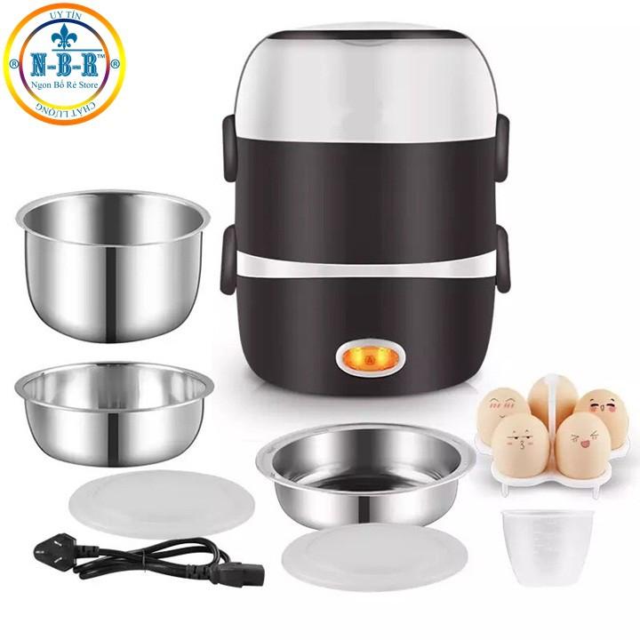 Cặp Lồng Cắm Điện 3 Tầng ruột inox Cao Cấp Giữ Nóng Thức Ăn Liên Tục