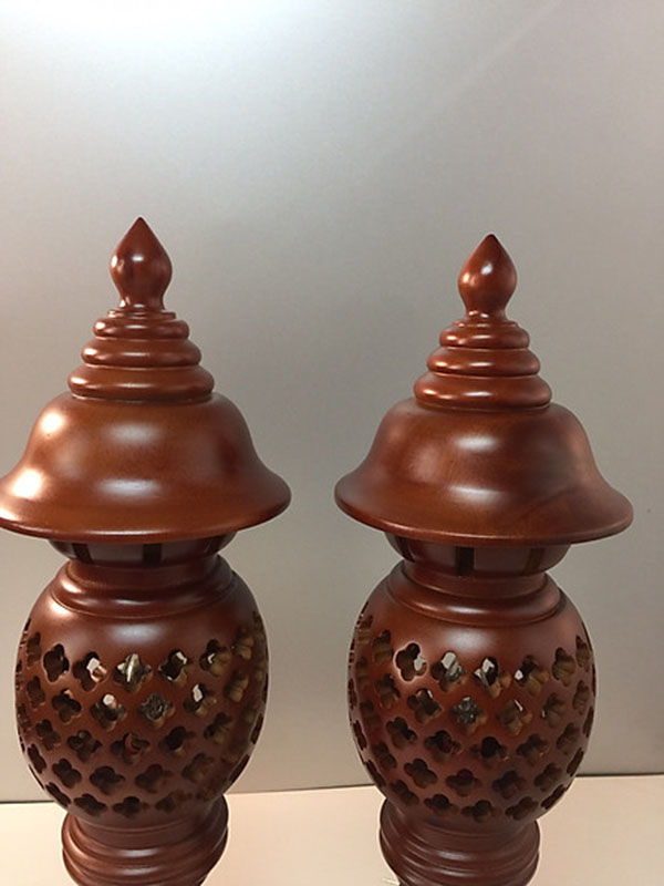 Cặp Đèn thờ quả dứa - cao cấp - chất liệu gỗ hàng đẹp cao cấp