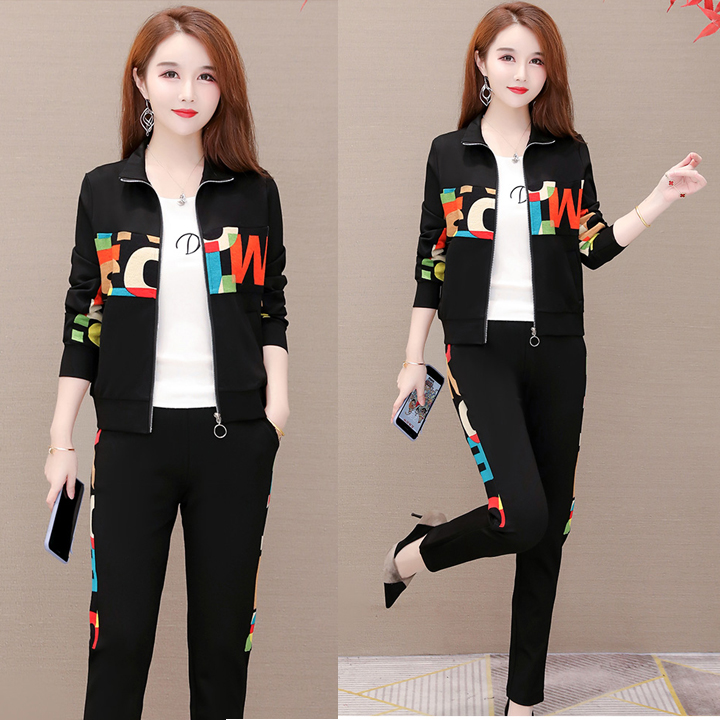 Set thể thao áo khoác phối chữ TT425