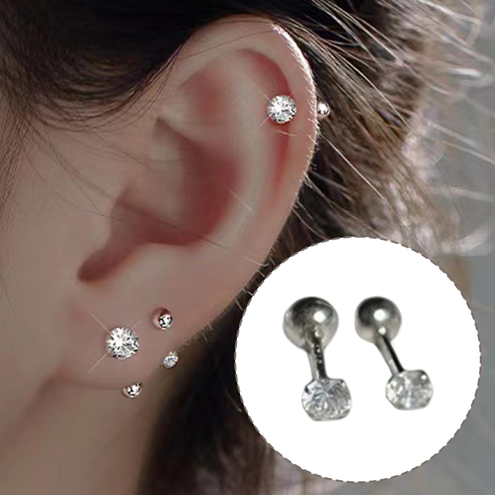 Stud Earrings Barbell Earrings Gifts Jewelry Round Statement Zircon Ear Studs   Ball Studs for Wedding Party Festival Girls Women