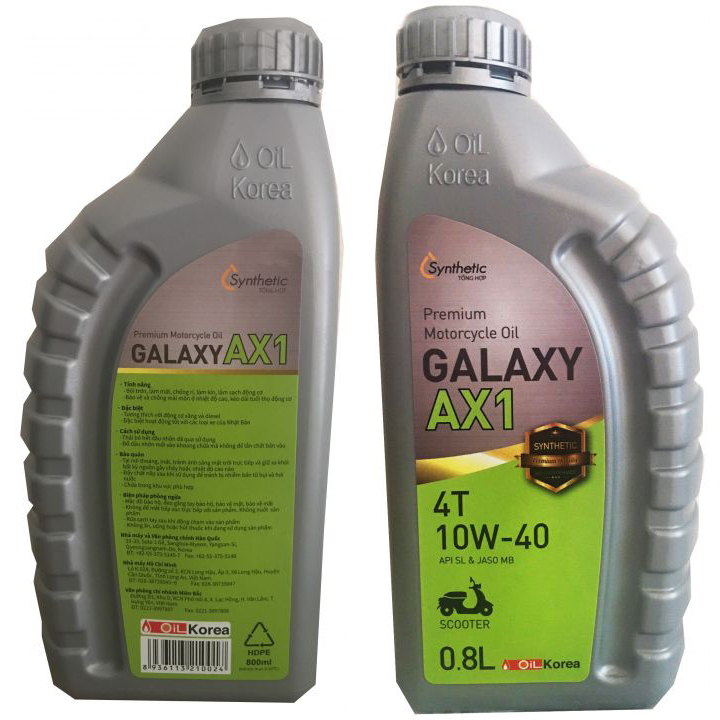 Nhớt xe máy tay ga Galaxy AX1 cao cấp Hàn Quốc - 800ml - Hàng chính hãng