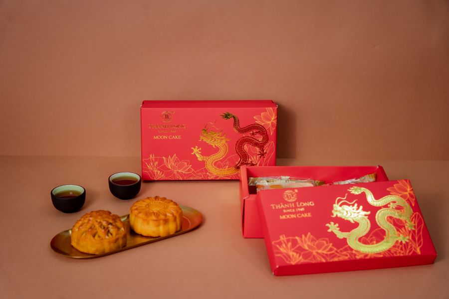 Hộp bánh trung thu 2 bánh 2 trứng 270g - Combo A - Thành Long (540g)