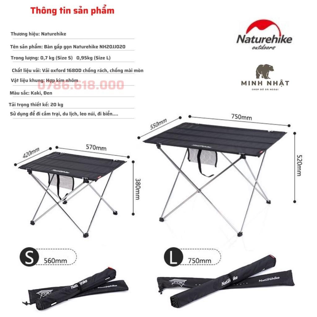 Bàn dã ngoại gấp gọn Naturehike bằng vải chống rách, chống mài mòn gấp gọn nhẹ chắc chắn
