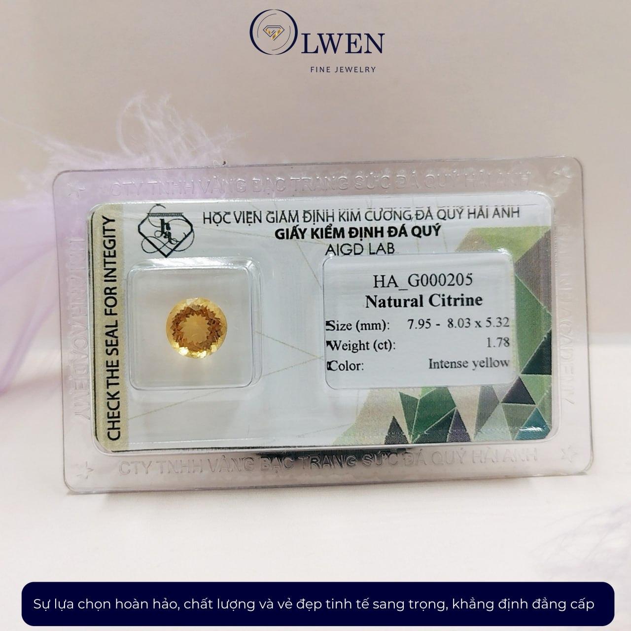 Viên đá thạch anh vàng  thiên nhiên  HA_G000205