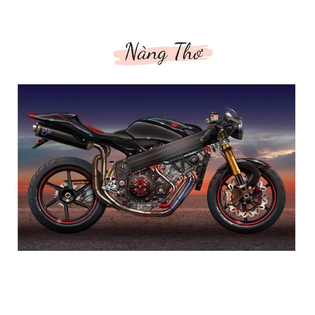 HÌNH XE MOTO DÁN TƯỜNG NHIỀU KÍCH THƯỚC_THIẾT KẾ NÀNG THƠ