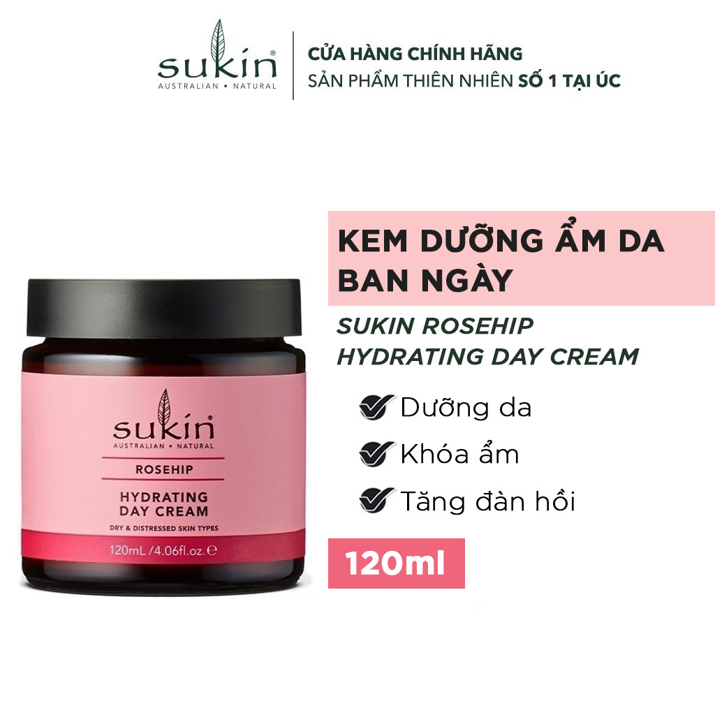 Kem dưỡng ẩm da ban ngày Sukin Rosehip Hydrating Day Cream 120ml