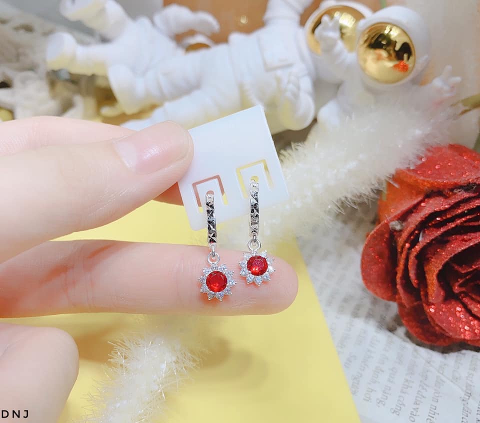 Bông tai trẻ em xinh xắn chất liệu bằng bạc MS056g