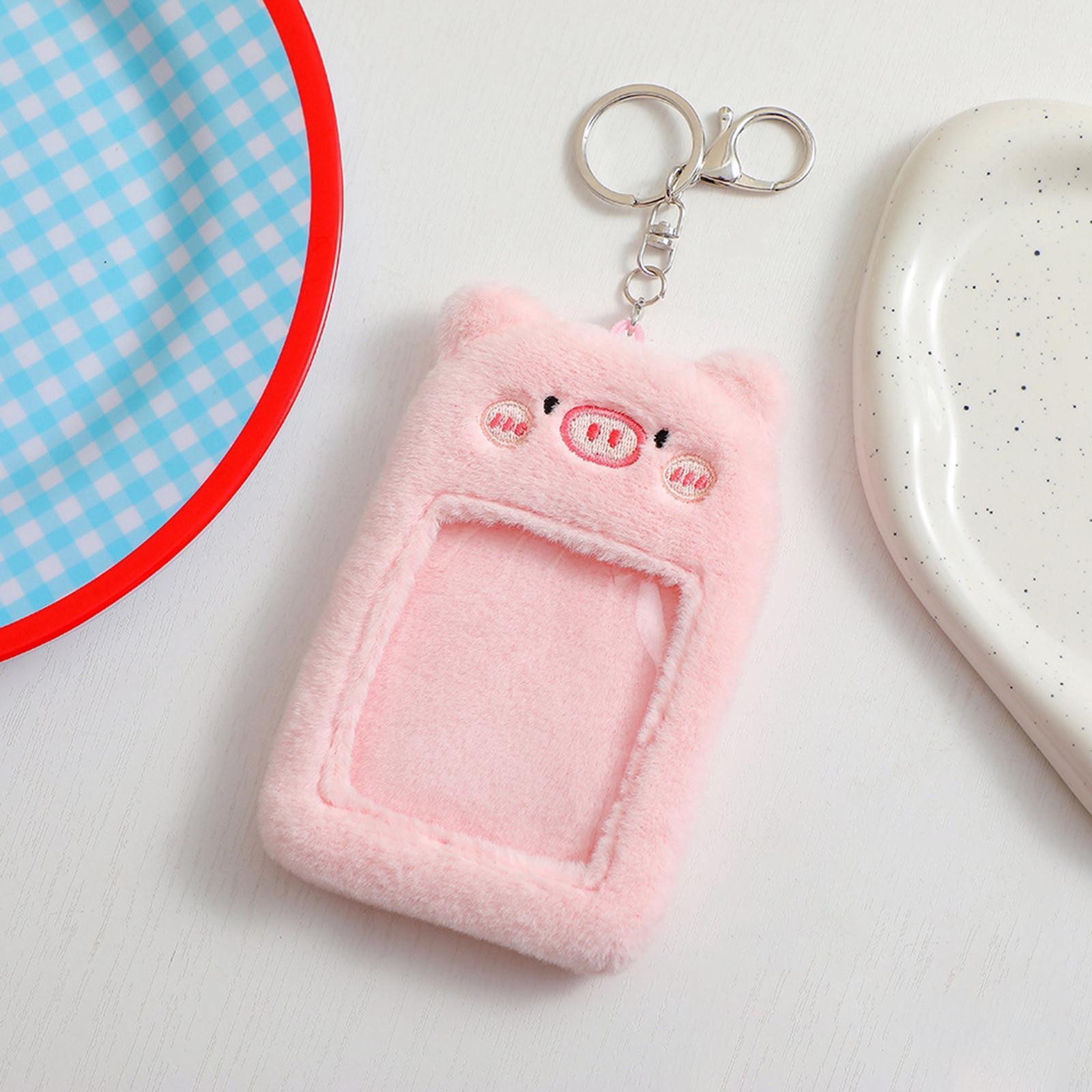 2x cute Plush Keychain Holder Photo Sleeves Photocard Holder
