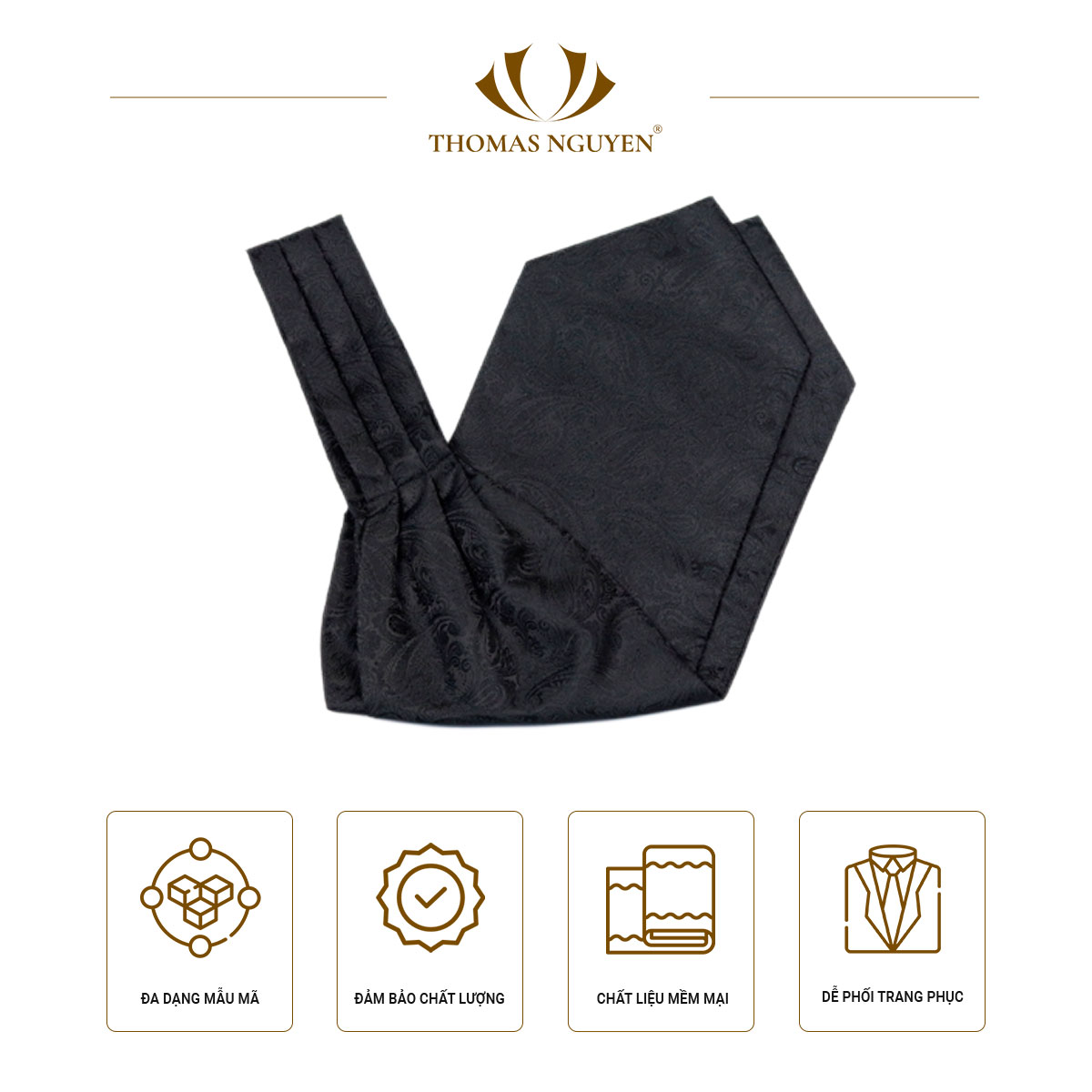 Khăn ascot tie cổ điển đa dạng mẫu mã - Thomas Nguyen