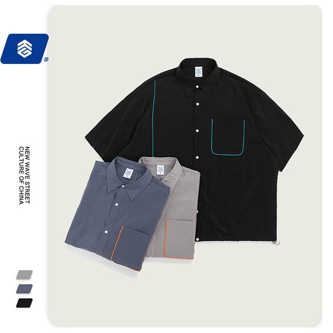 Set Sơ mi tay lỡ unisex form rộng inflation thời trang hè cao cấp