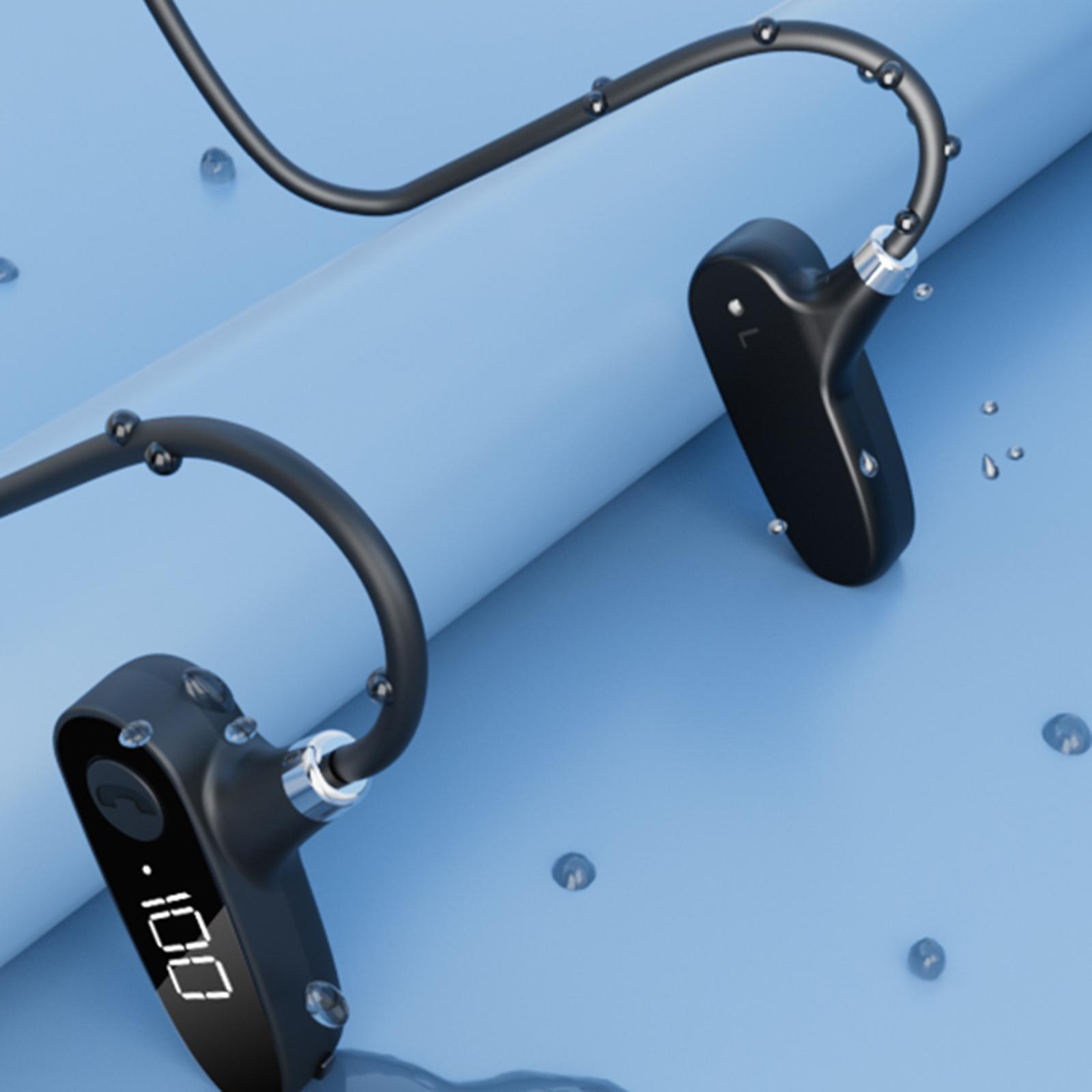 Bone Conduction Bluetooth 5.2 Headphones Headsets Built-in Mic for Swimming Workouts