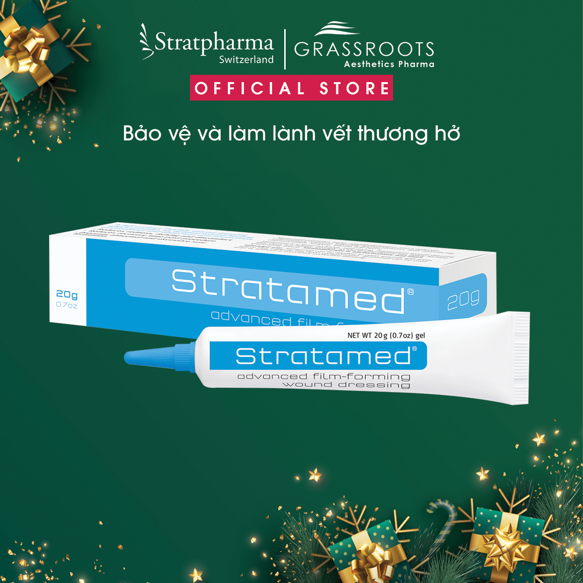 Stratamed 20g - Gel Silicon bảo vệ và làm lành vết thương hở