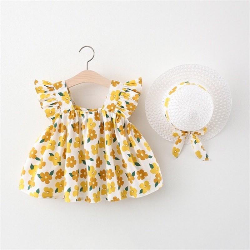 Set áo váy hoa mùa hè style Hàn cho bé gái