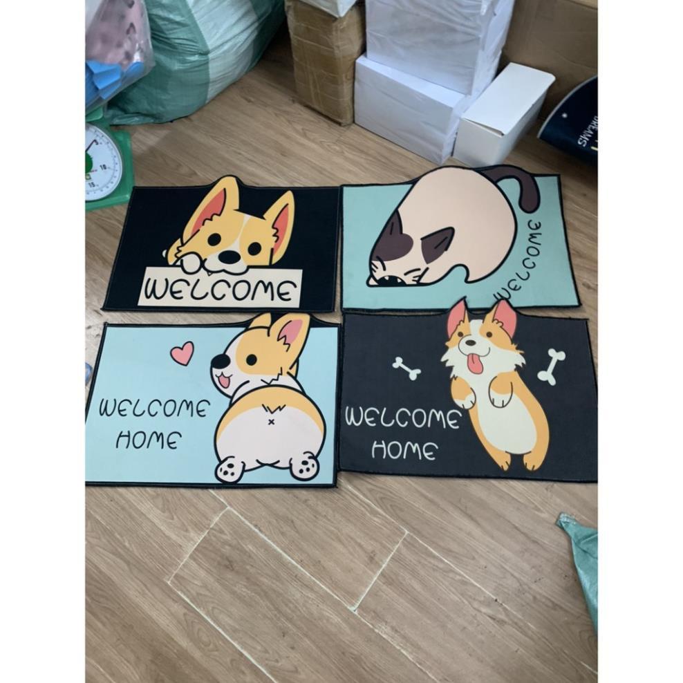 Thảm chùi Chân 3D Chống Trơn Trượt Hình Thú Đáng Yêu kích thước 40x60cm