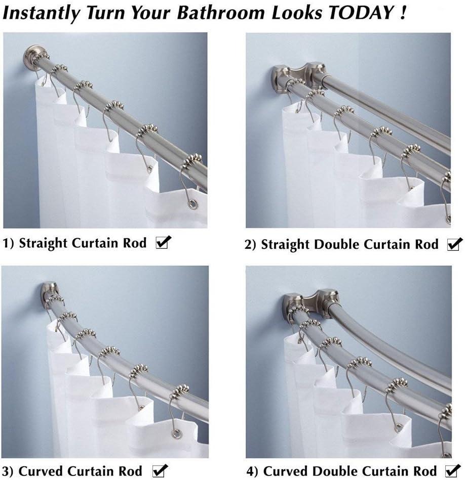 Vòng rèm tắm cho phòng tắm - thép không gỉ, bộ 12