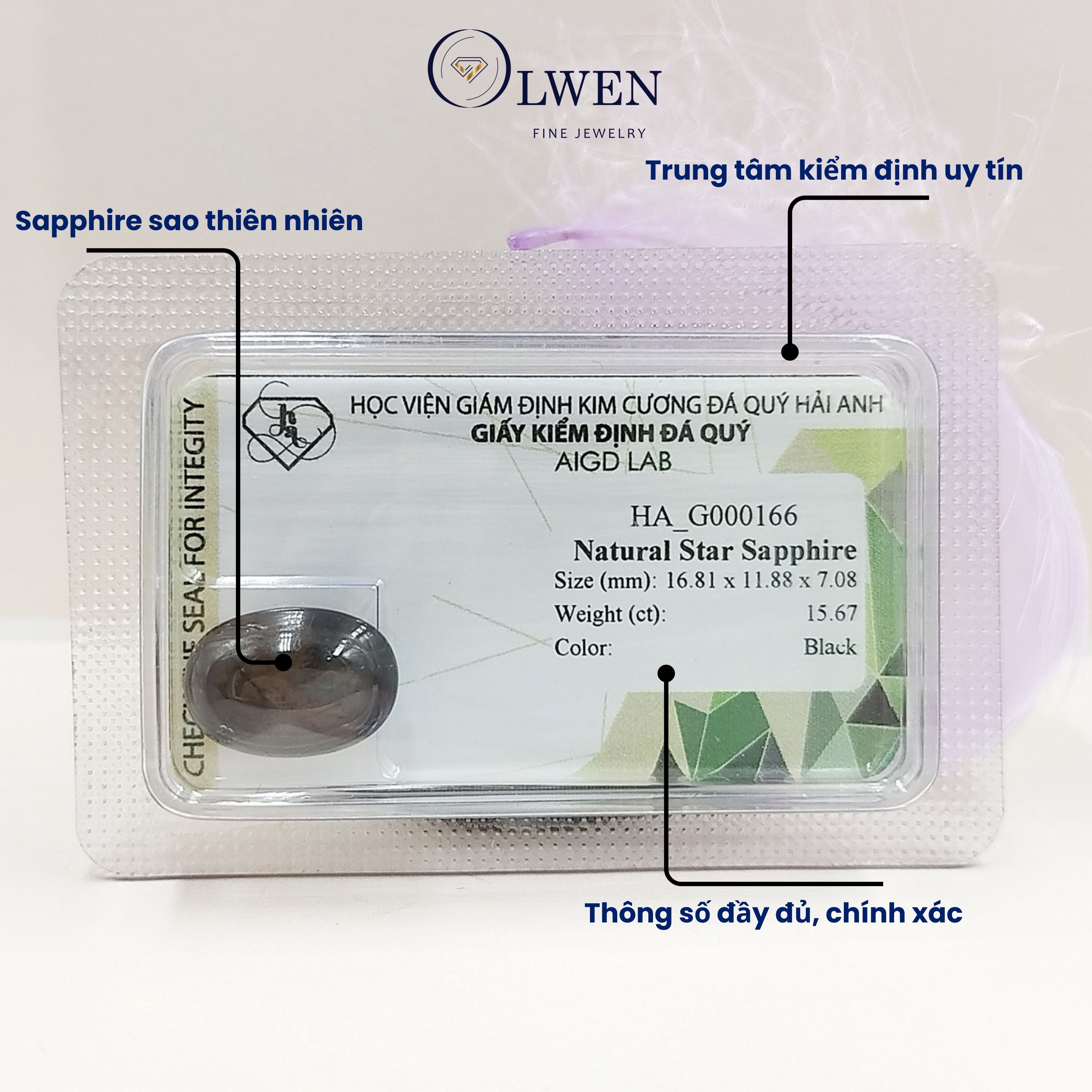 Viên đá Sapphire thiên nhiên HA-G000166